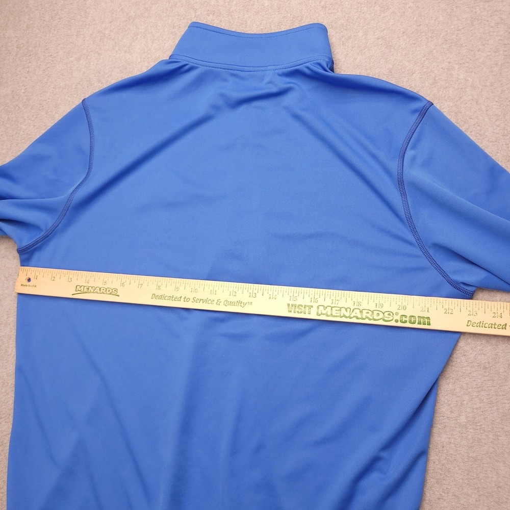 Adidas Pullover Mens‎ Large Blue 1/4 Zip Long Sleeve Golf Blue Spruce Derby - Picture 12 of 14
